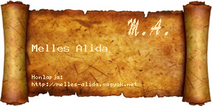 Melles Alida névjegykártya